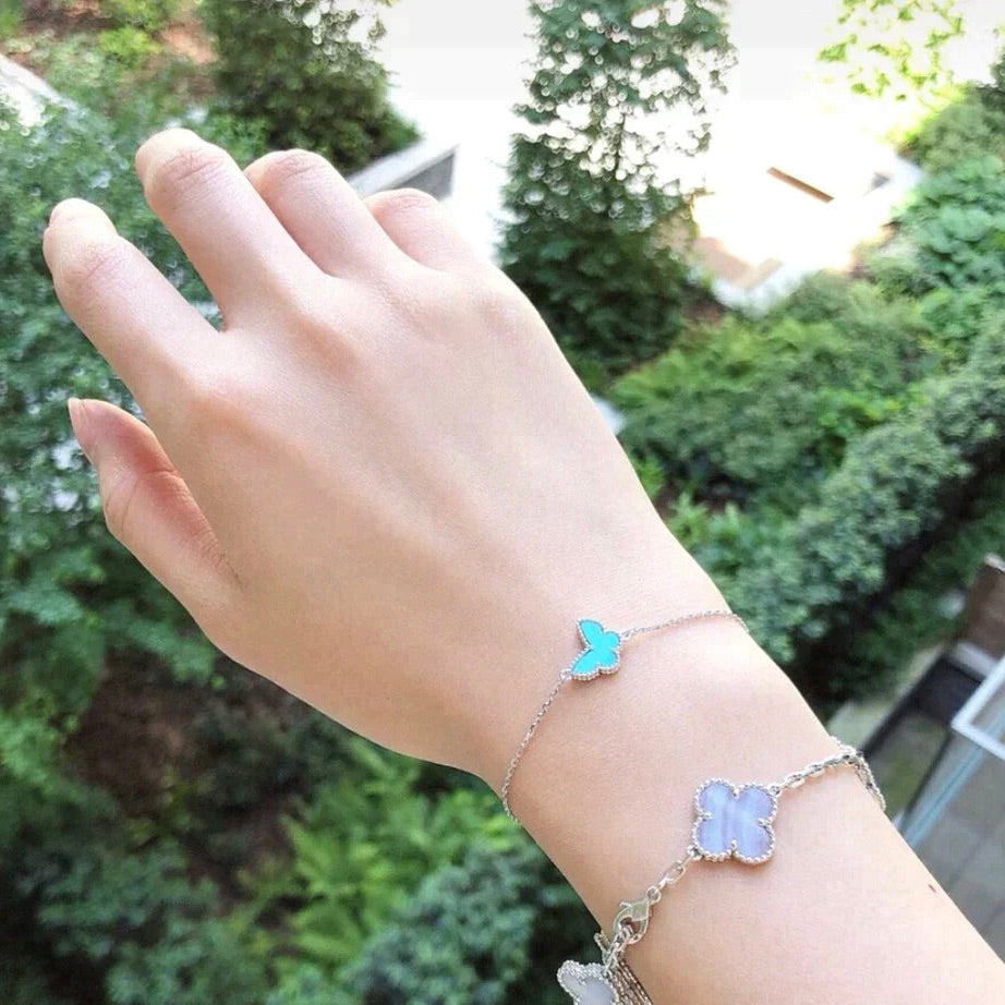 [Avelora Jewelry ]BUTTERFLY TURQUOISE BUTTERFLY BRACELET SILVER