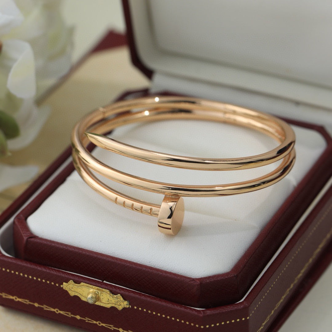 Avelora double-wrap nail bangle in Rose Gold