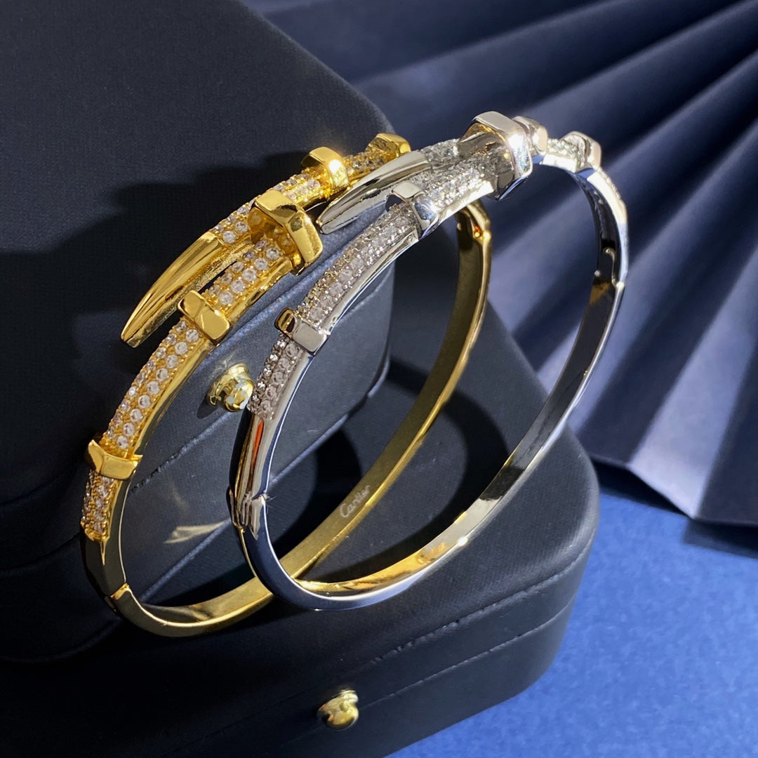 Avelora PAVÉ SCREW-ACCENT NAIL BANGLE detail view 6