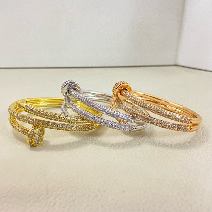 Avelora TRIPLE-WRAP FULL-PAVÉ NAIL BANGLE detail view 1