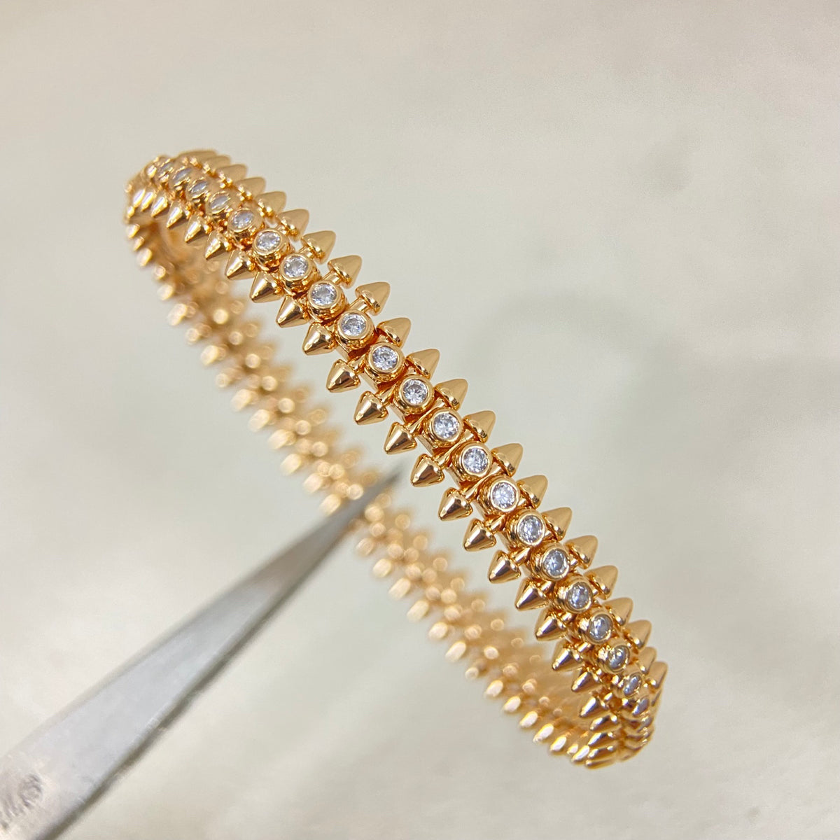 Avelora pavé stud bangle in Rose Gold