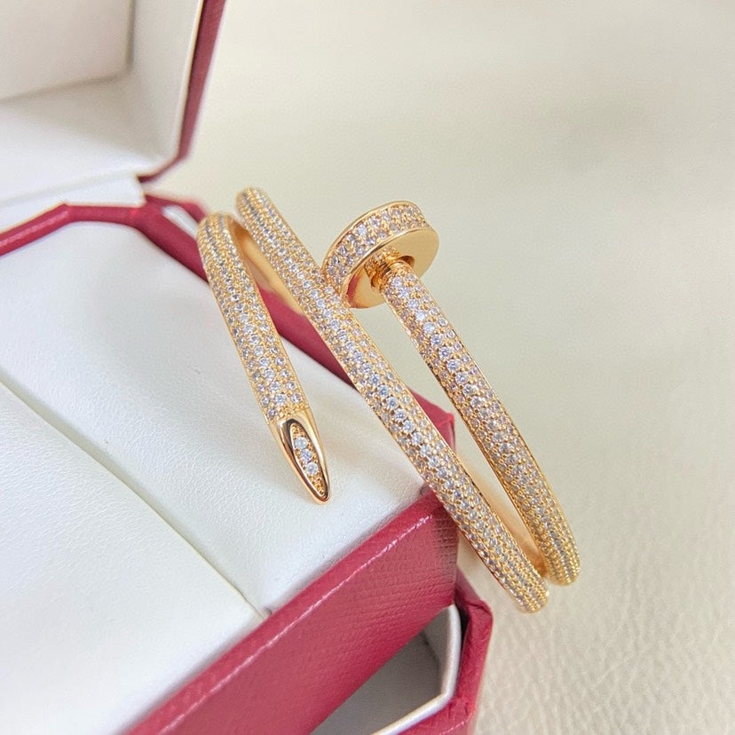 Avelora TRIPLE-WRAP FULL-PAVÉ NAIL BANGLE detail view 1