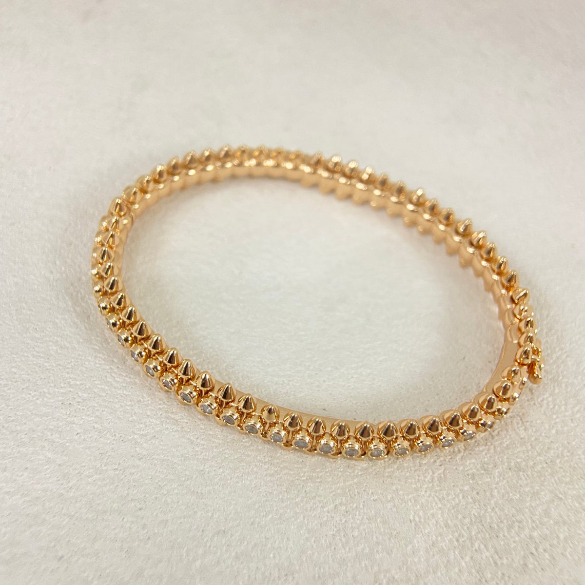 Avelora Gold pavé stud bangle full view