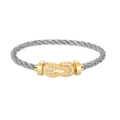 [Avelora]LARGE 8-FIGURE BUCKLE HALF DIAMOND BRACELET - GOLD