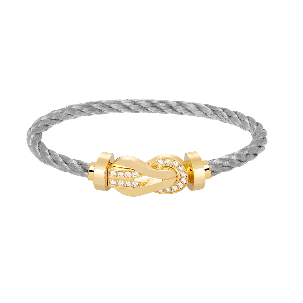 [Avelora Jewelry ]CHANCE LARGE 8 FIGURE BUCKLE HALF DIAMOND BRACELET GOLD