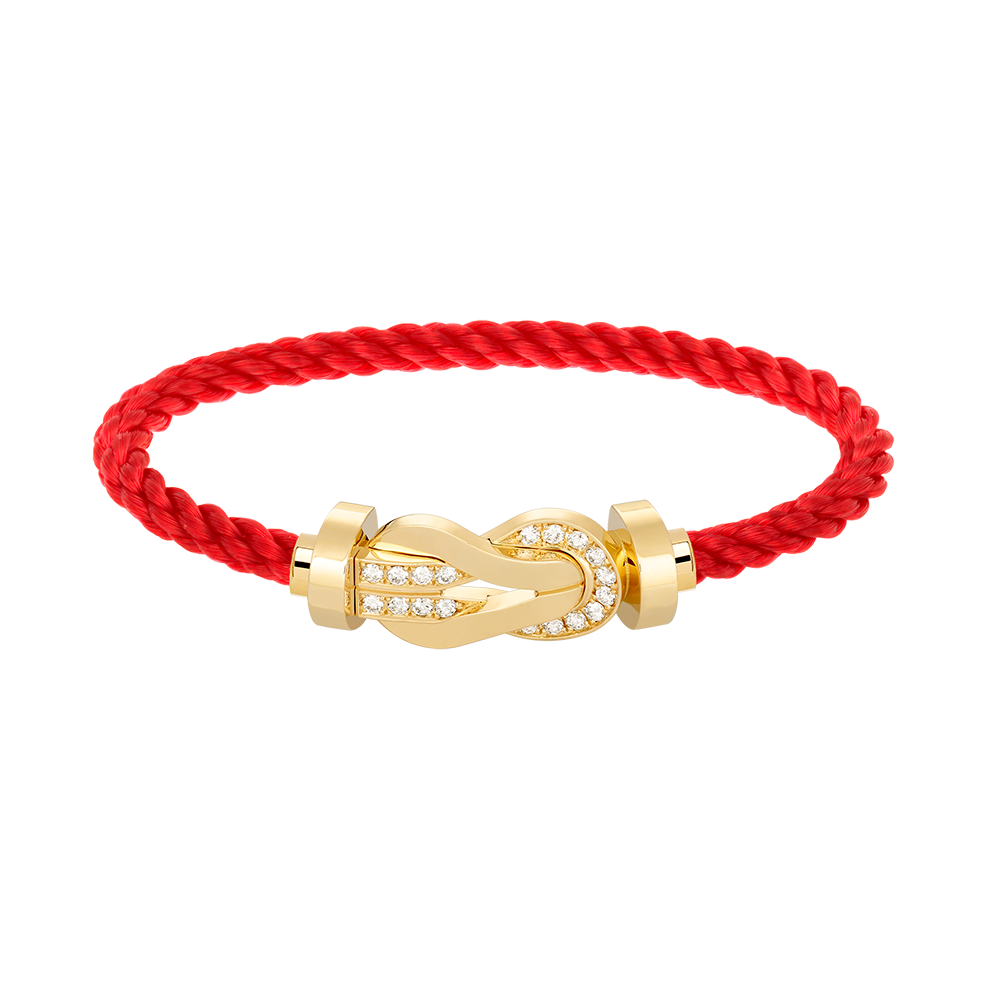 [Avelora Jewelry ]CHANCE LARGE 8 FIGURE BUCKLE HALF DIAMOND BRACELET GOLD