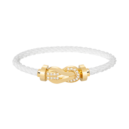 [Avelora]LARGE 8-FIGURE BUCKLE HALF DIAMOND BRACELET - GOLD