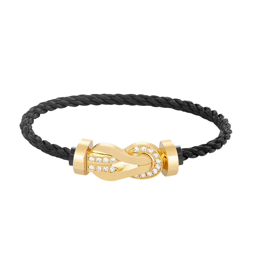 [Avelora]LARGE 8-FIGURE BUCKLE HALF DIAMOND BRACELET - GOLD