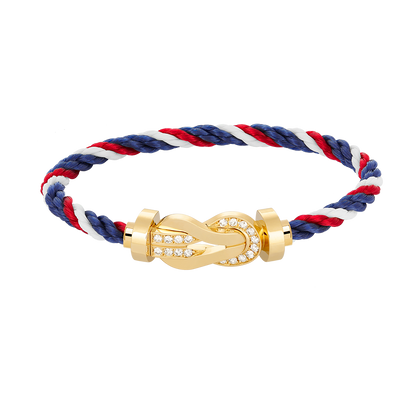 [Avelora]LARGE 8-FIGURE BUCKLE HALF DIAMOND BRACELET - GOLD