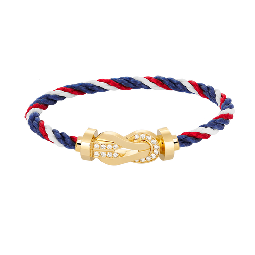 [Avelora]LARGE 8-FIGURE BUCKLE HALF DIAMOND BRACELET - GOLD