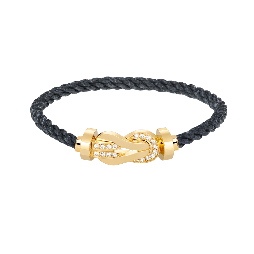 [Avelora]LARGE 8-FIGURE BUCKLE HALF DIAMOND BRACELET - GOLD