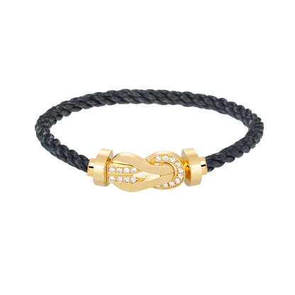 [Avelora]LARGE 8-FIGURE BUCKLE HALF DIAMOND BRACELET - GOLD