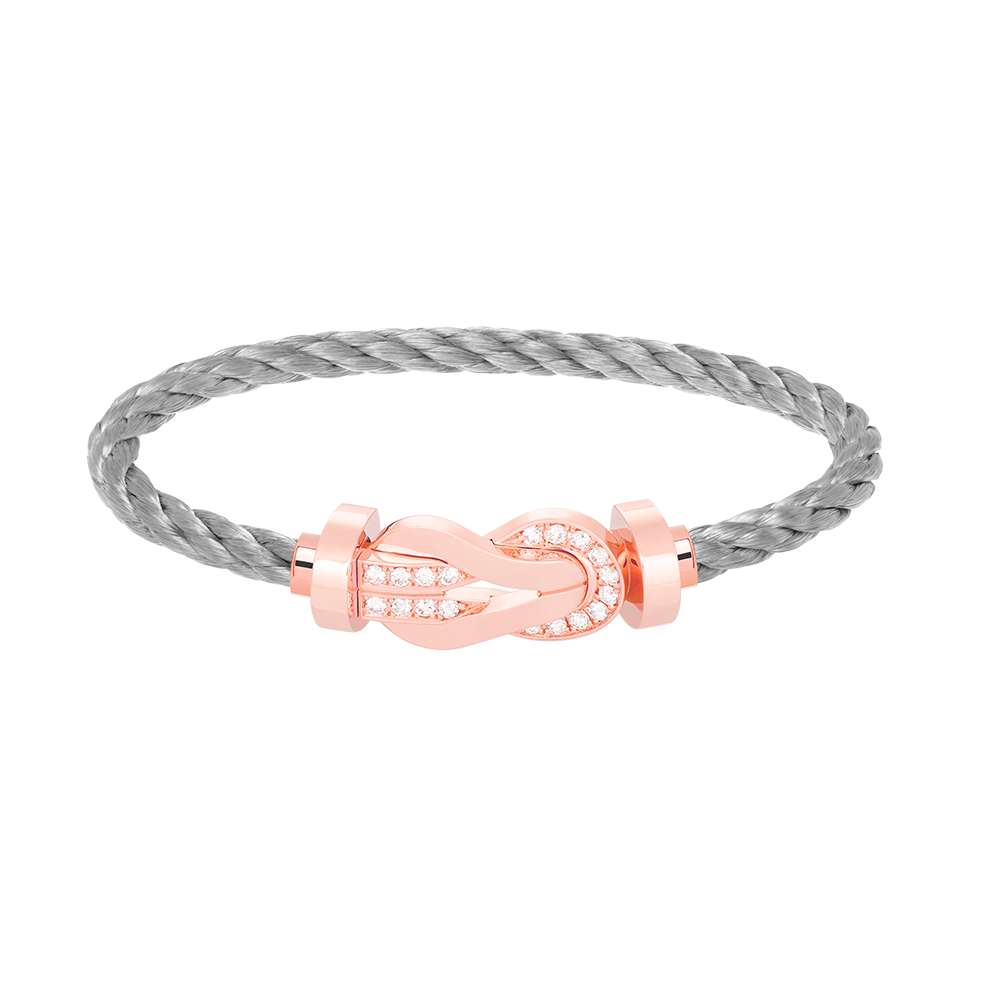 [Avelora]LARGE 8-FIGURE BUCKLE HALF DIAMOND BRACELET - ROSE GOLD