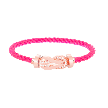 [Avelora]LARGE 8-FIGURE BUCKLE HALF DIAMOND BRACELET - ROSE GOLD