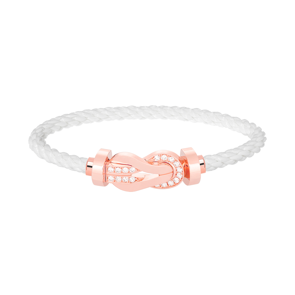 [Avelora]LARGE 8-FIGURE BUCKLE HALF DIAMOND BRACELET - ROSE GOLD