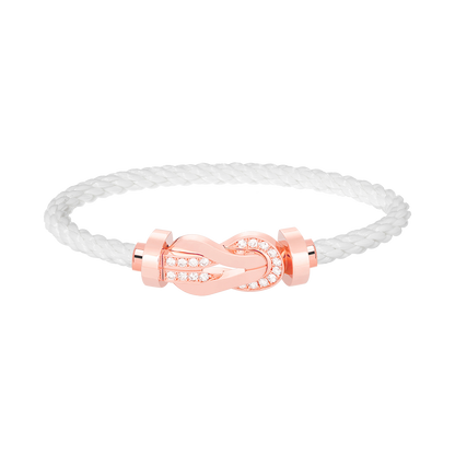 [Avelora]LARGE 8-FIGURE BUCKLE HALF DIAMOND BRACELET - ROSE GOLD