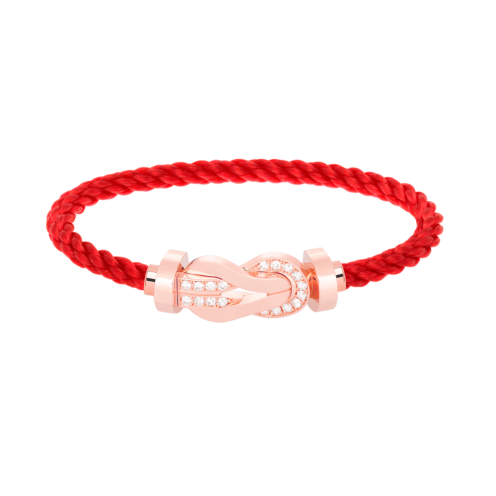 [Avelora Jewelry ]CHANCE LARGE 8 FIGURE BUCKLE HALF DIAMOND BRACELET ROSE GOLD