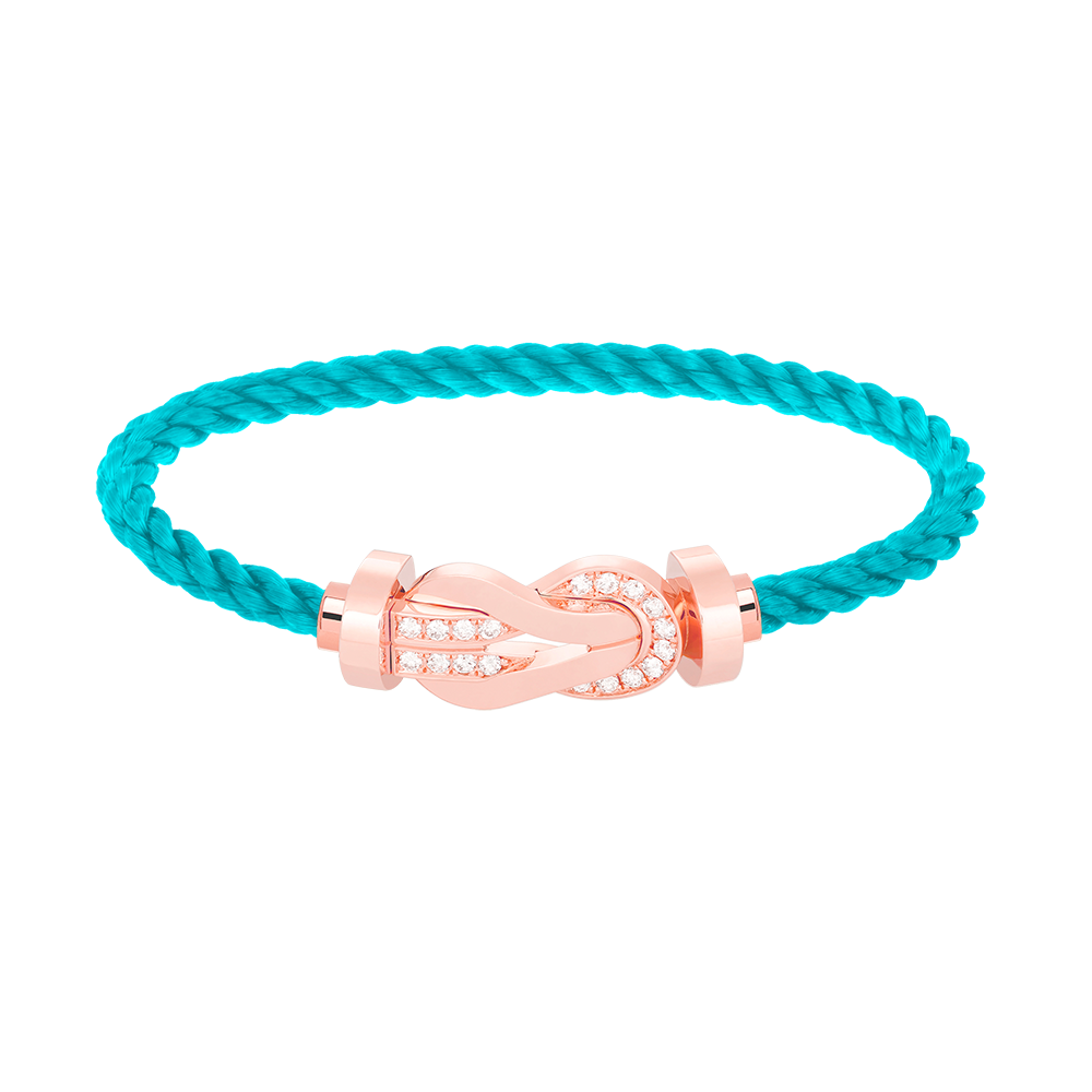 [Avelora Jewelry ]CHANCE LARGE 8 FIGURE BUCKLE HALF DIAMOND BRACELET ROSE GOLD