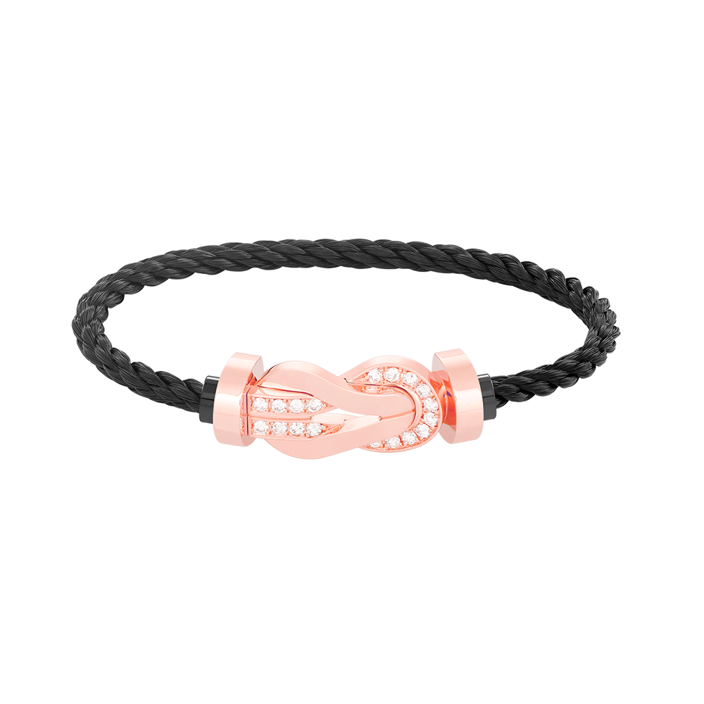 [Avelora]LARGE 8-FIGURE BUCKLE HALF DIAMOND BRACELET - ROSE GOLD