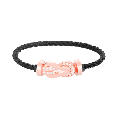 [Avelora]LARGE 8-FIGURE BUCKLE HALF DIAMOND BRACELET - ROSE GOLD