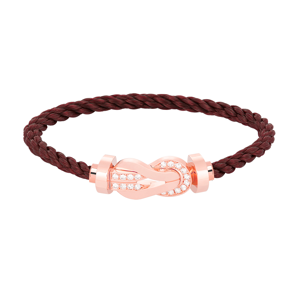 [Avelora Jewelry ]CHANCE LARGE 8 FIGURE BUCKLE HALF DIAMOND BRACELET ROSE GOLD