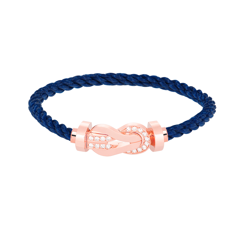 [Avelora Jewelry ]CHANCE LARGE 8 FIGURE BUCKLE HALF DIAMOND BRACELET ROSE GOLD