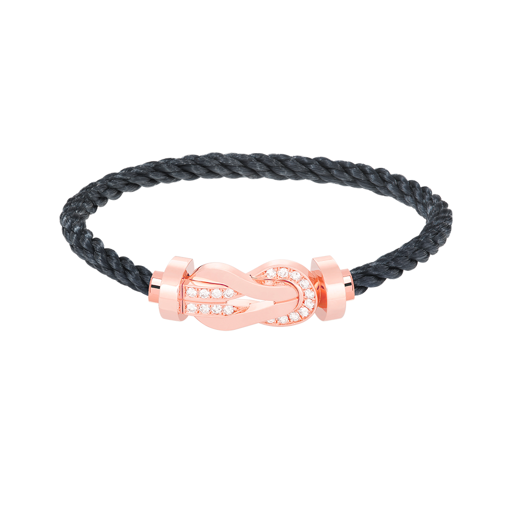 [Avelora Jewelry ]CHANCE LARGE 8 FIGURE BUCKLE HALF DIAMOND BRACELET ROSE GOLD