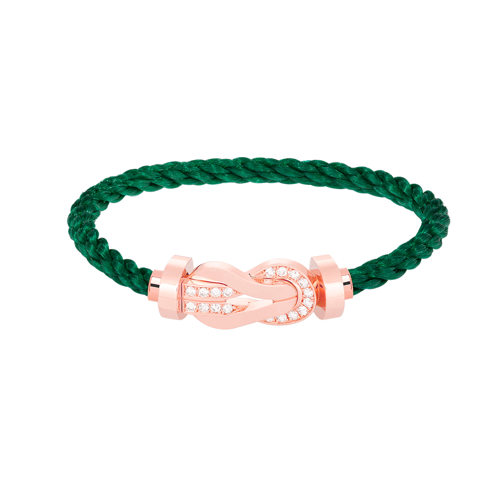 [Avelora]LARGE 8-FIGURE BUCKLE HALF DIAMOND BRACELET - ROSE GOLD