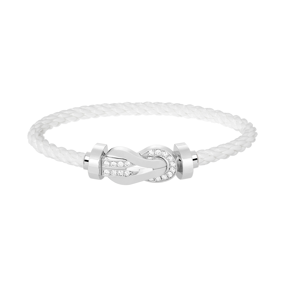 [Avelora Jewelry ]CHANCE LARGE 8 FIGURE BUCKLE HALF DIAMOND BRACELET SILVER
