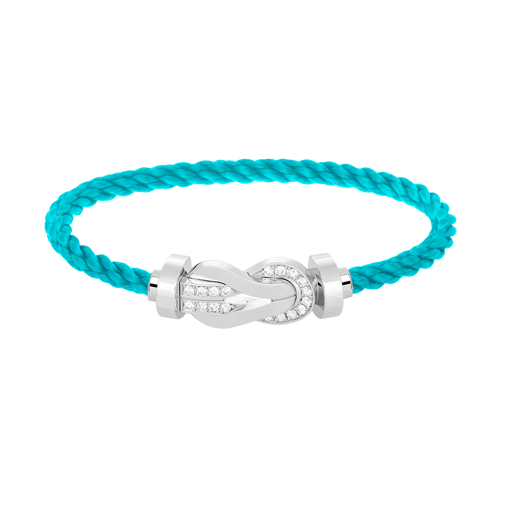 [Avelora]LARGE 8-FIGURE BUCKLE HALF DIAMOND BRACELET - WHITE GOLD