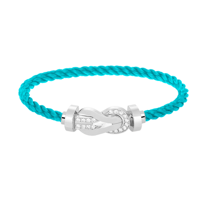 [Avelora]LARGE 8-FIGURE BUCKLE HALF DIAMOND BRACELET - WHITE GOLD