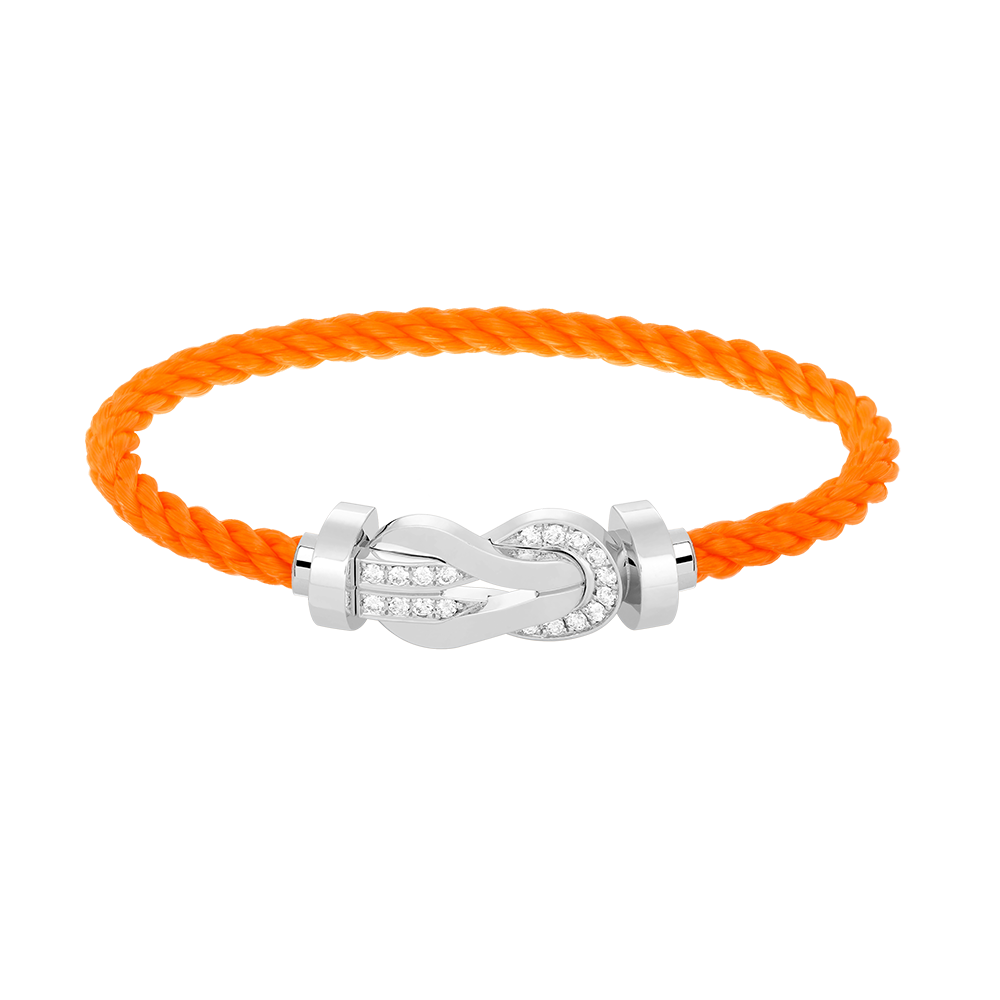 [Avelora]LARGE 8-FIGURE BUCKLE HALF DIAMOND BRACELET - WHITE GOLD
