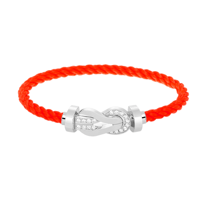 [Avelora]LARGE 8-FIGURE BUCKLE HALF DIAMOND BRACELET - WHITE GOLD