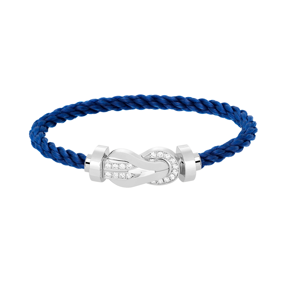 [Avelora Jewelry ]CHANCE LARGE 8 FIGURE BUCKLE HALF DIAMOND BRACELET SILVER