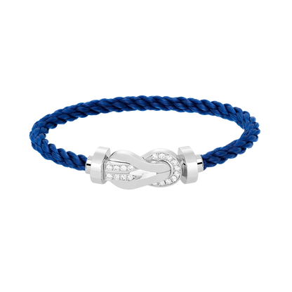 [Avelora]LARGE 8-FIGURE BUCKLE HALF DIAMOND BRACELET - WHITE GOLD