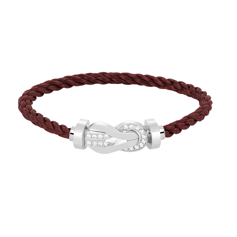 [Avelora]LARGE 8-FIGURE BUCKLE HALF DIAMOND BRACELET - WHITE GOLD