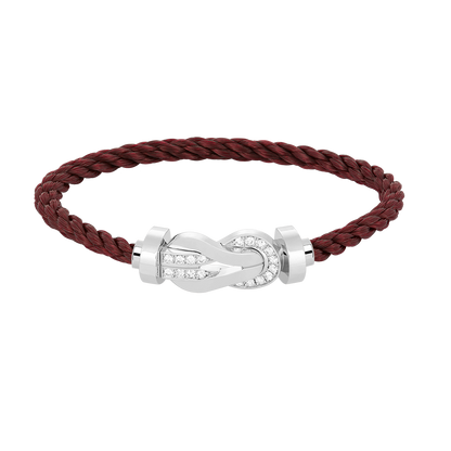 [Avelora]LARGE 8-FIGURE BUCKLE HALF DIAMOND BRACELET - WHITE GOLD