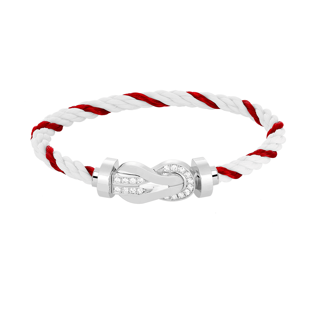 [Avelora Jewelry ]CHANCE LARGE 8 FIGURE BUCKLE HALF DIAMOND BRACELET SILVER
