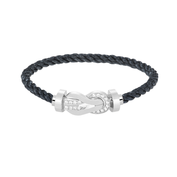 [Avelora Jewelry ]CHANCE LARGE 8 FIGURE BUCKLE HALF DIAMOND BRACELET SILVER