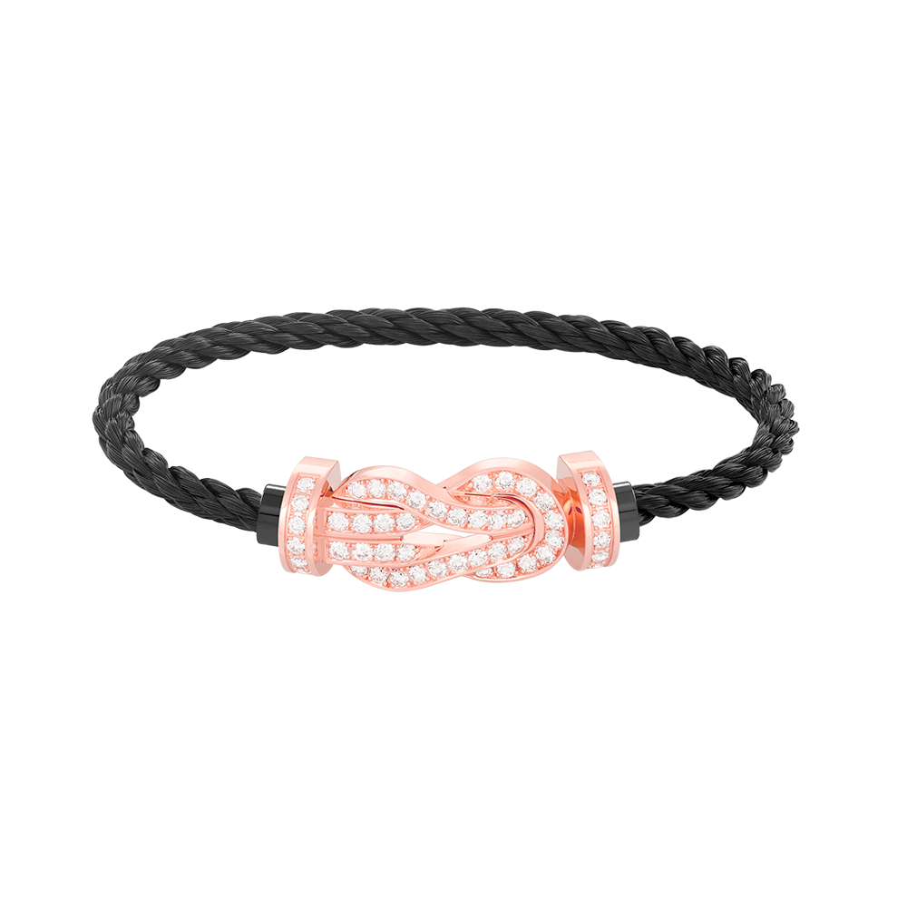 [Avelora]LARGE 8-FIGURE BUCKLE FULL DIAMOND BRACELET - ROSE GOLD