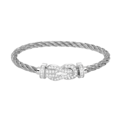[Avelora]LARGE 8-FIGURE BUCKLE FULL DIAMOND BRACELET -WHITE GOLD