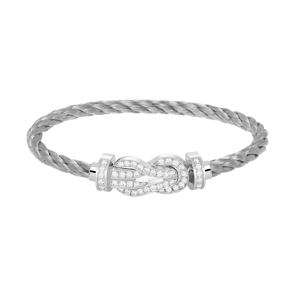[Avelora Jewelry ]CHANCE LARGE 8 FIGURE BUCKLE FULL DIAMOND BRACELET SILVER