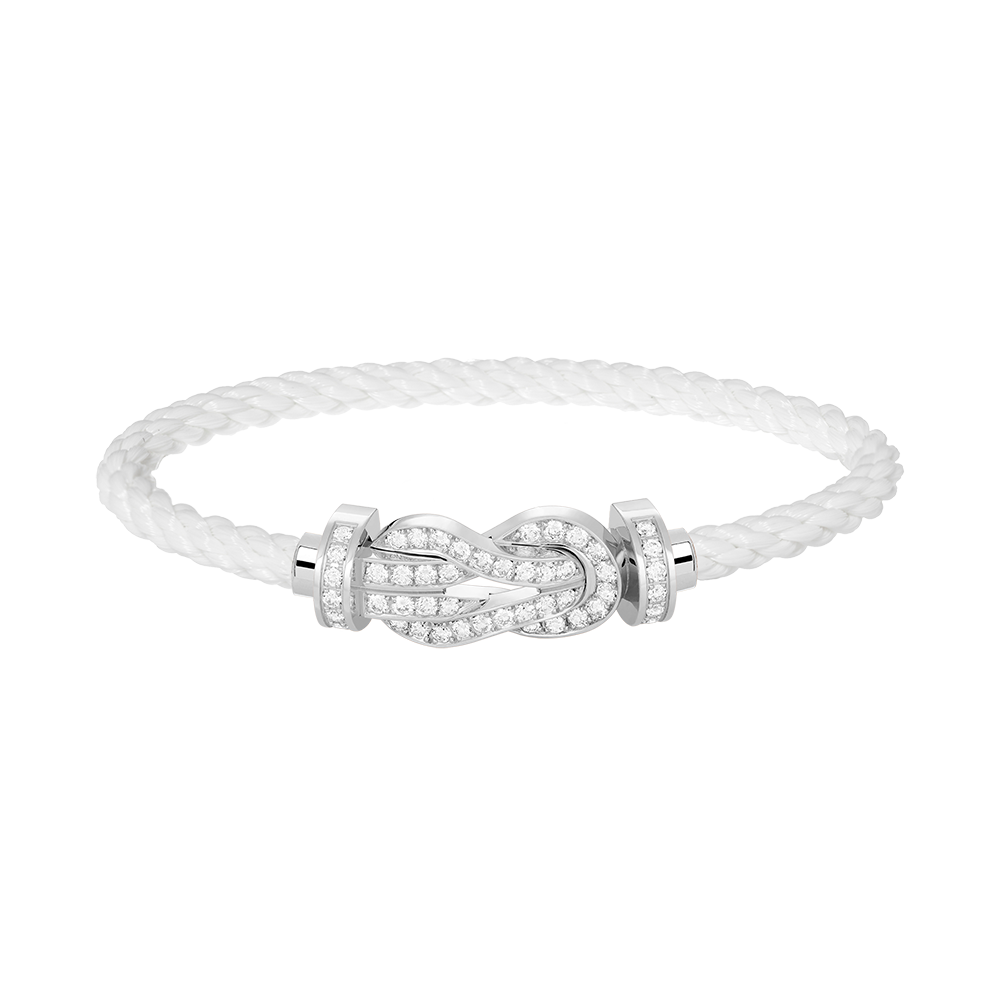 [Avelora Jewelry ]CHANCE LARGE 8 FIGURE BUCKLE FULL DIAMOND BRACELET SILVER