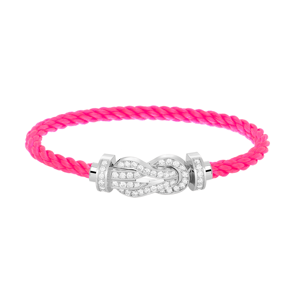 [Avelora]LARGE 8-FIGURE BUCKLE FULL DIAMOND BRACELET -WHITE GOLD