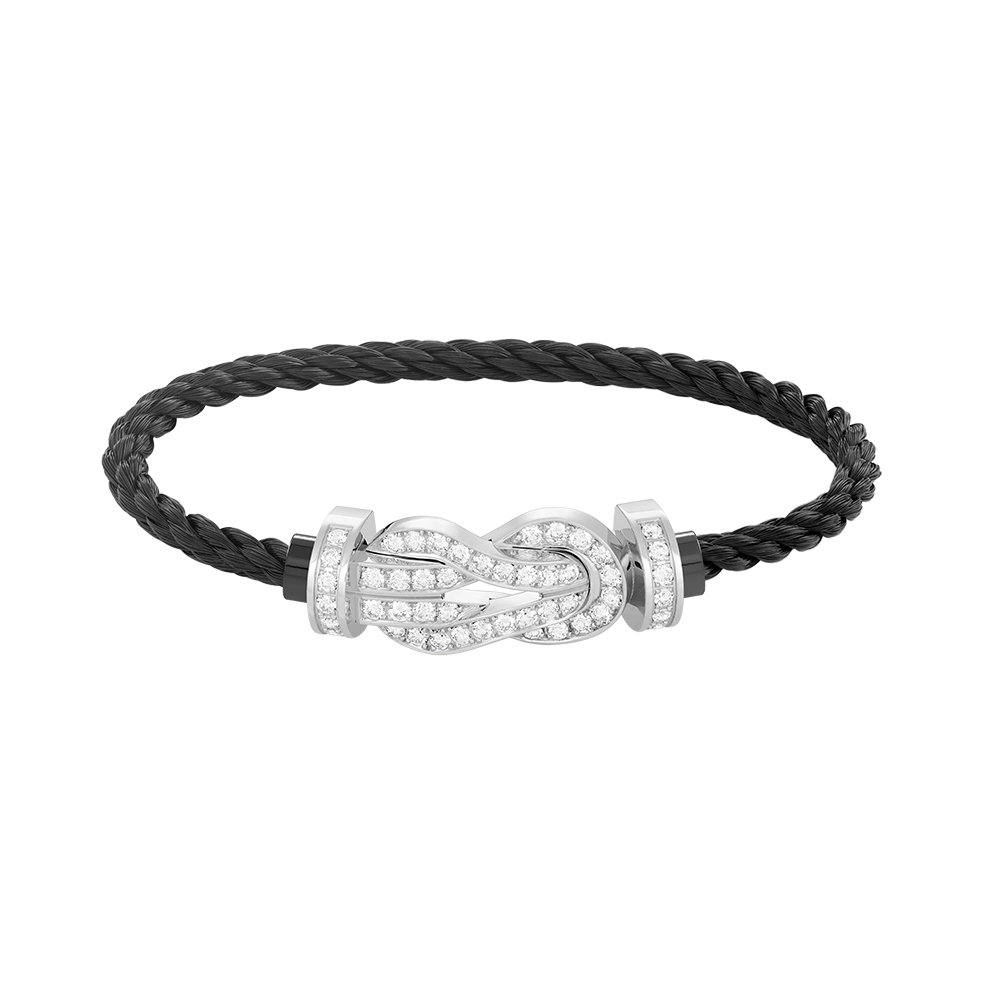 [Avelora]LARGE 8-FIGURE BUCKLE FULL DIAMOND BRACELET -WHITE GOLD