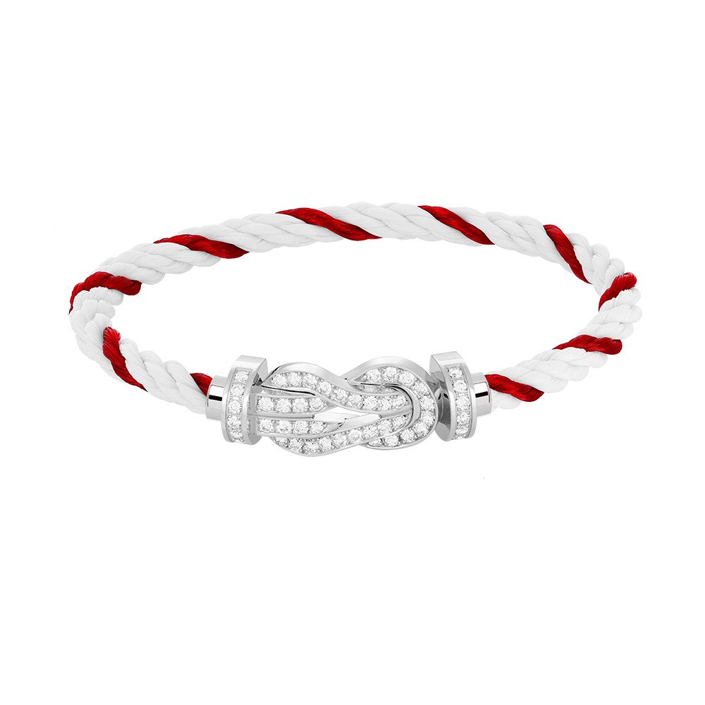 [Avelora]LARGE 8-FIGURE BUCKLE FULL DIAMOND BRACELET -WHITE GOLD