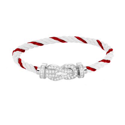 [Avelora]LARGE 8-FIGURE BUCKLE FULL DIAMOND BRACELET -WHITE GOLD