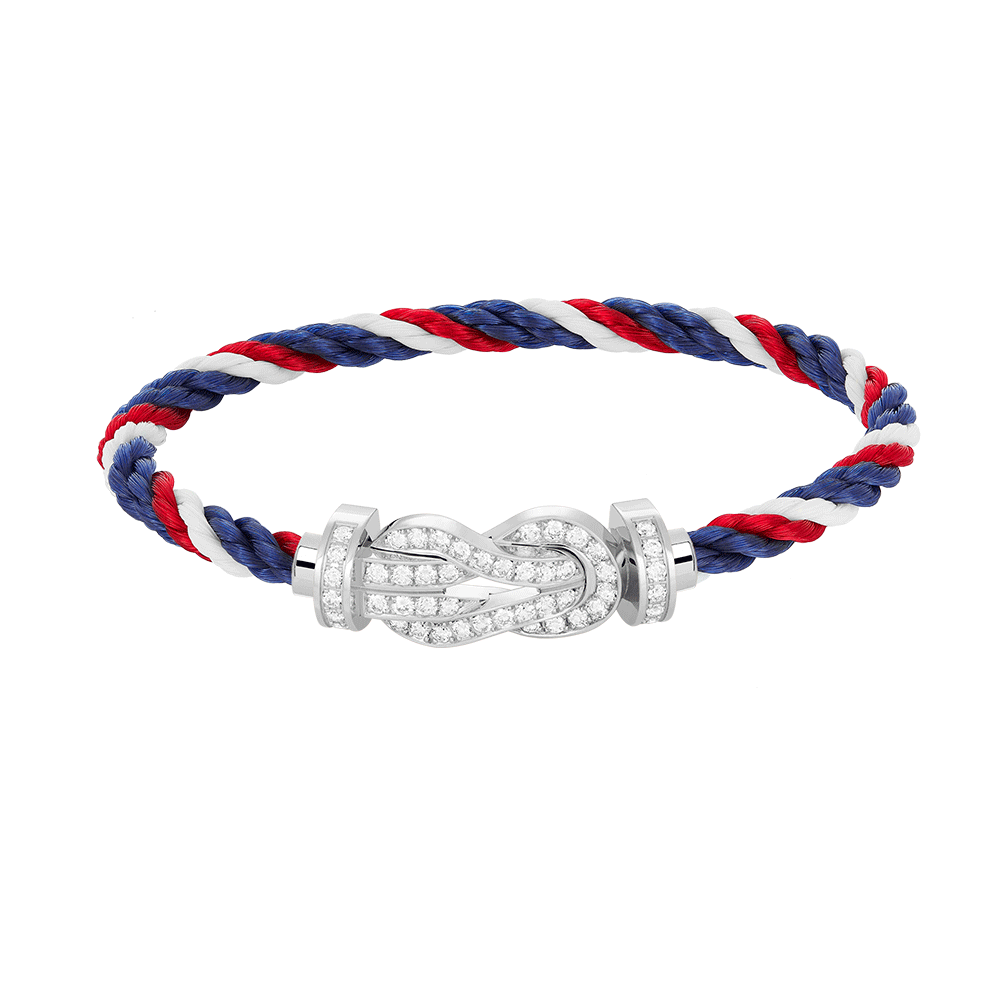 [Avelora]LARGE 8-FIGURE BUCKLE FULL DIAMOND BRACELET -WHITE GOLD