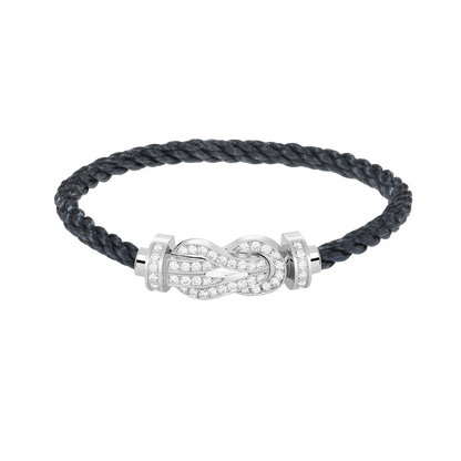 [Avelora]LARGE 8-FIGURE BUCKLE FULL DIAMOND BRACELET -WHITE GOLD