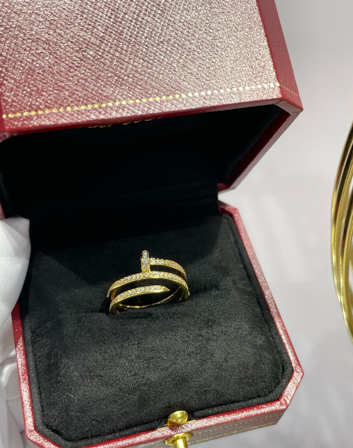 [Avelora Jewelry ]LOVE Triple-Row Full Pave Nail Ring